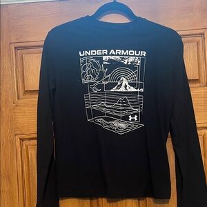 Under Armour Black Long-Sleeve Tee with White Outdoor Graphic